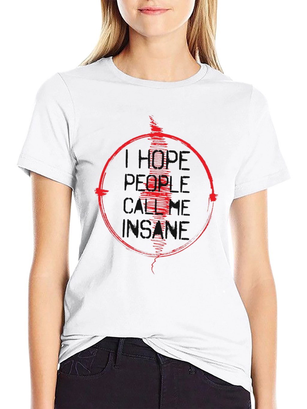 Mens Black T-Shirt with Red Graphic Design