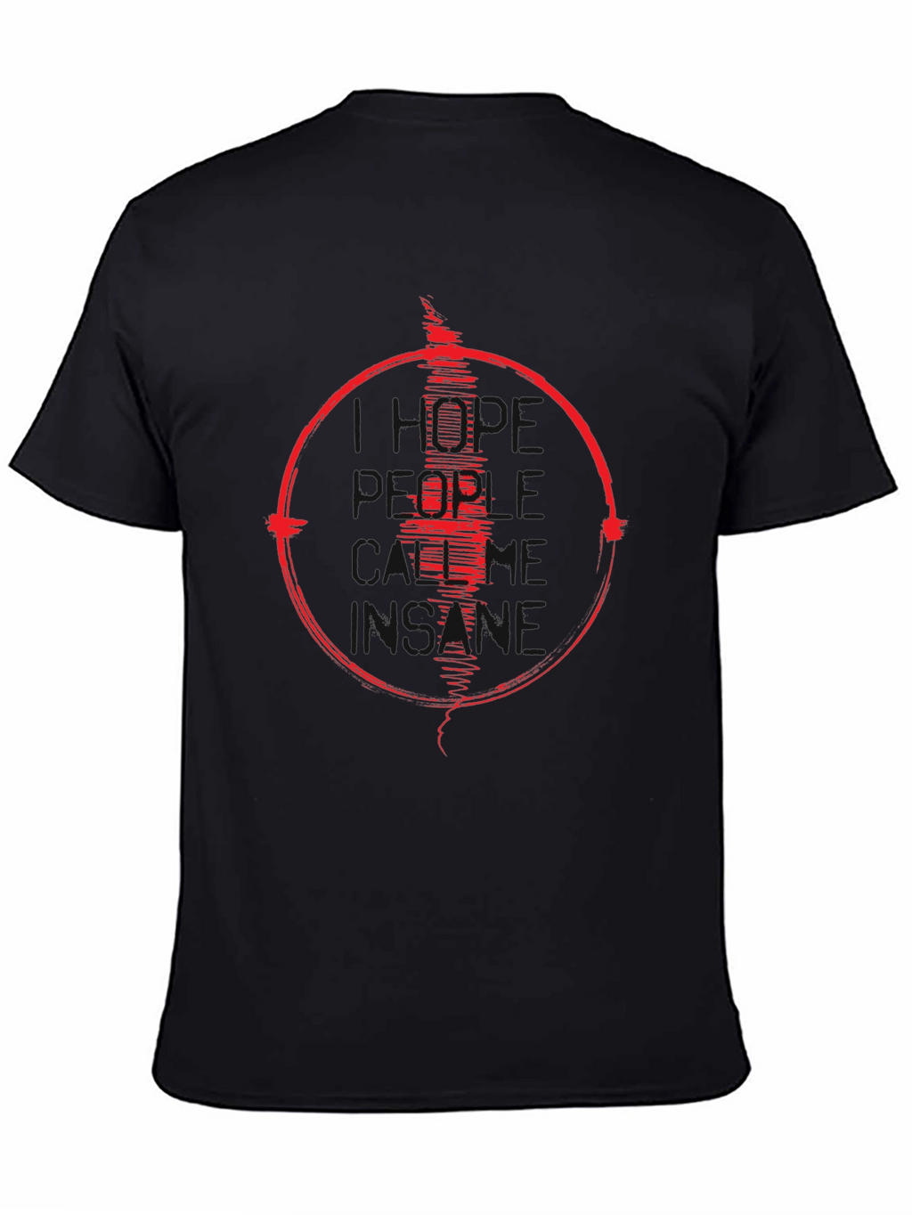 Mens Black T-Shirt with Red Graphic Design