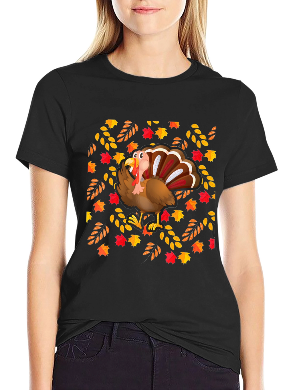 Festive Turkey Graphic Tee - Thanksgiving Style