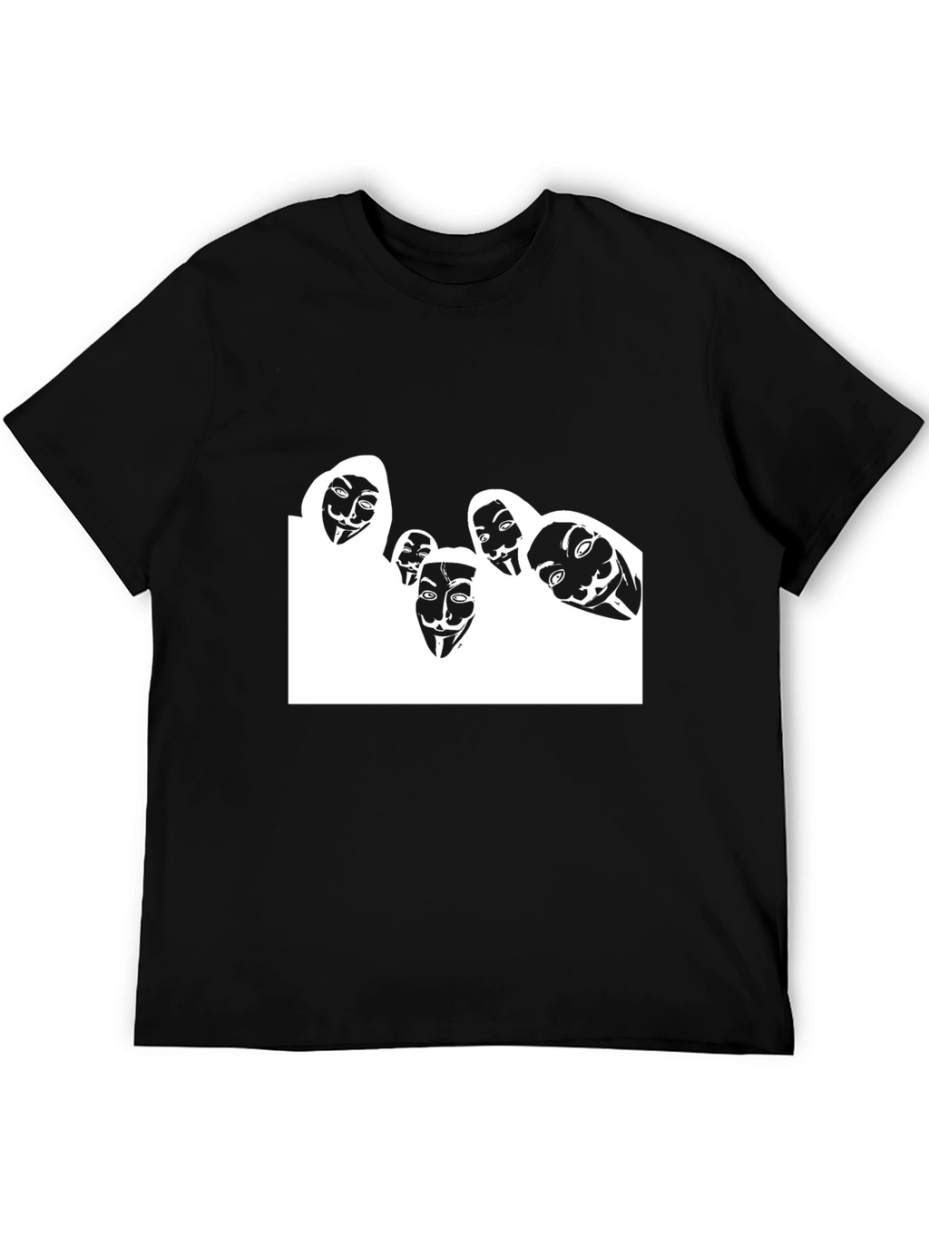Anonymous Mask Graphic Black T-Shirt