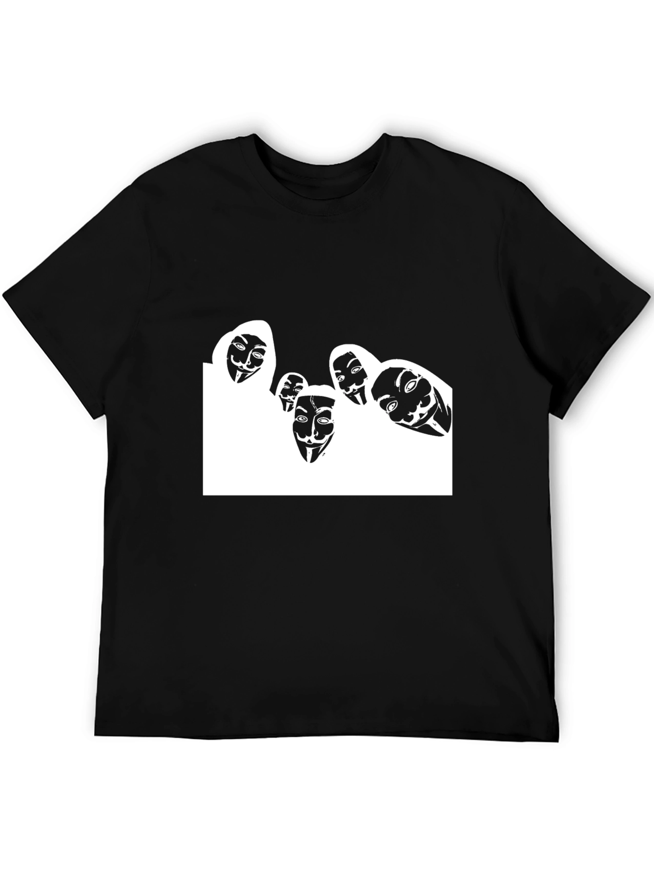 Anonymous Mask Graphic Black T-Shirt