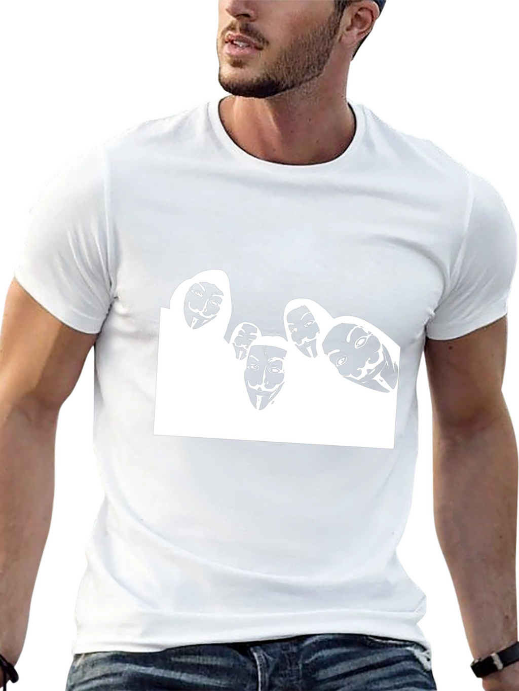 Anonymous Mask Graphic Black T-Shirt