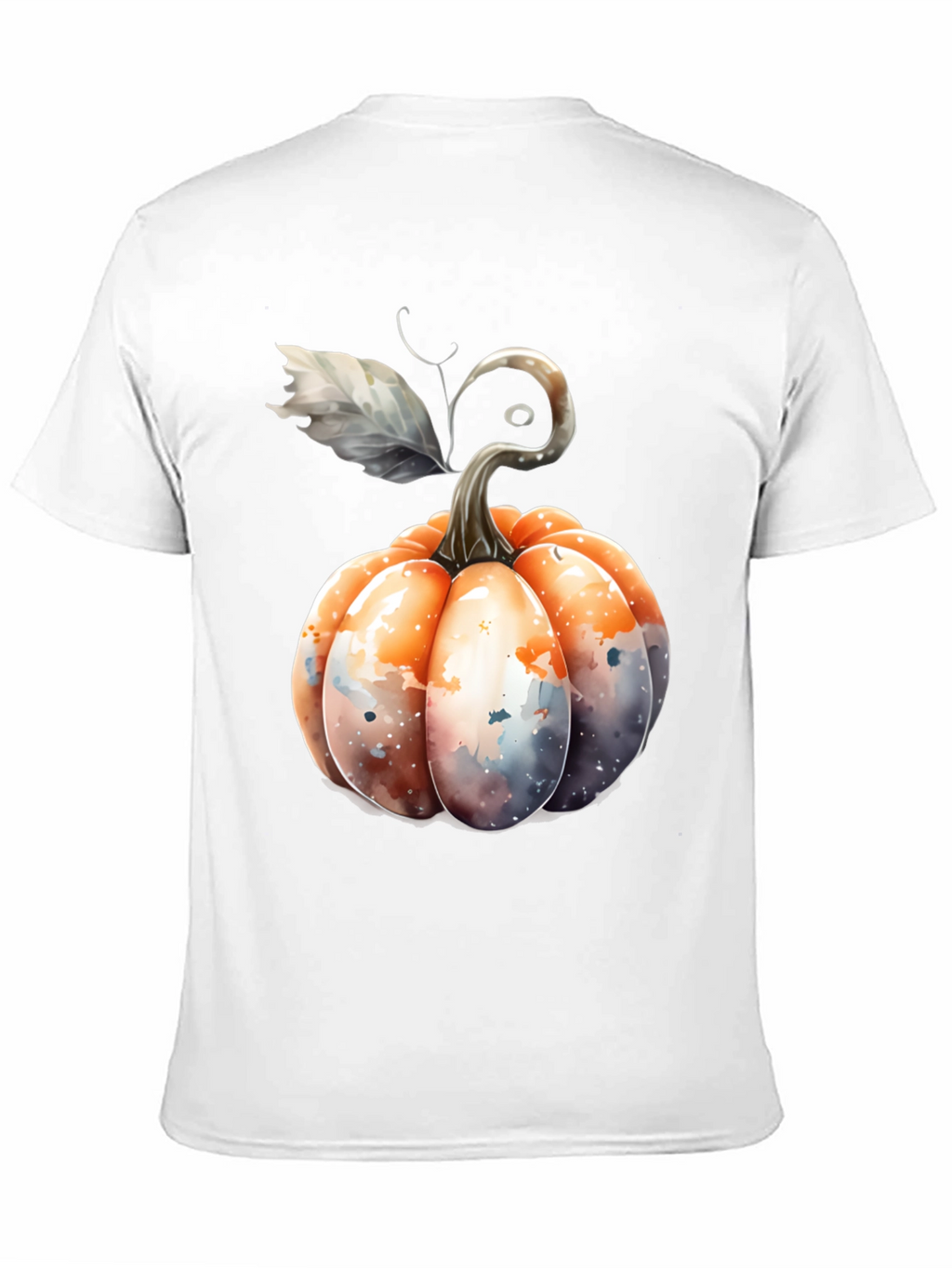Watercolor Pumpkin Black Tee