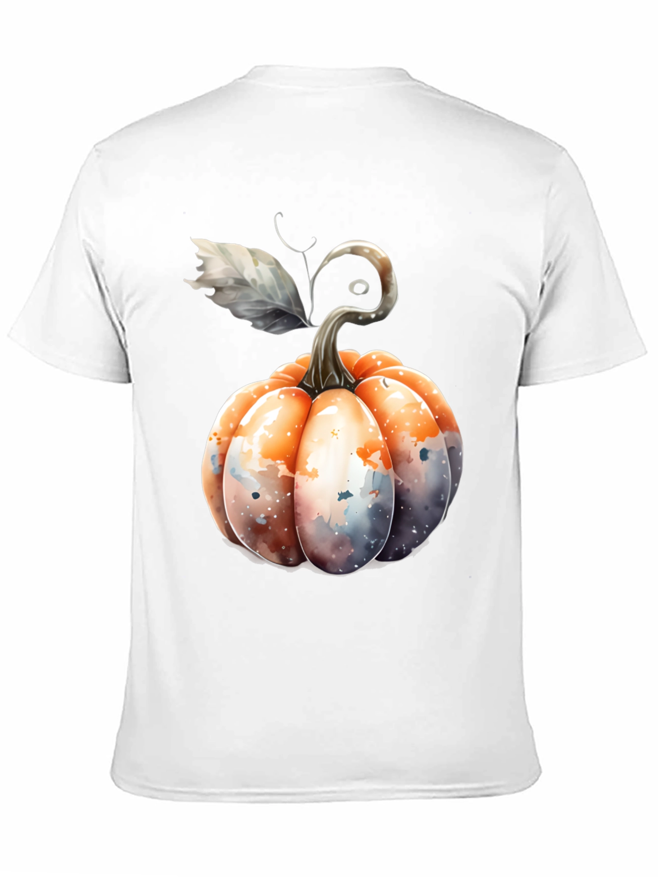 Watercolor Pumpkin Black Tee