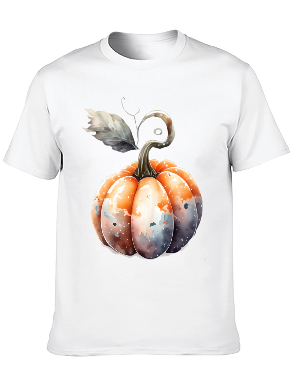 Watercolor Pumpkin Black Tee
