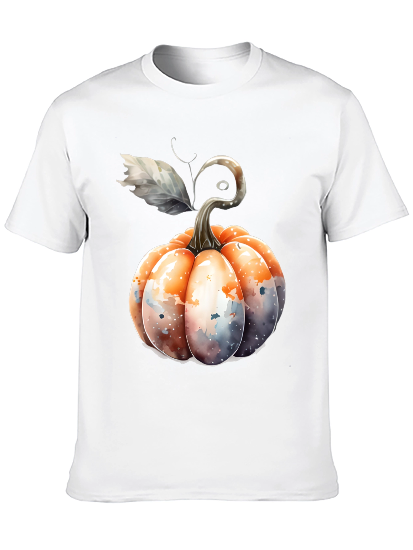 Watercolor Pumpkin Black Tee