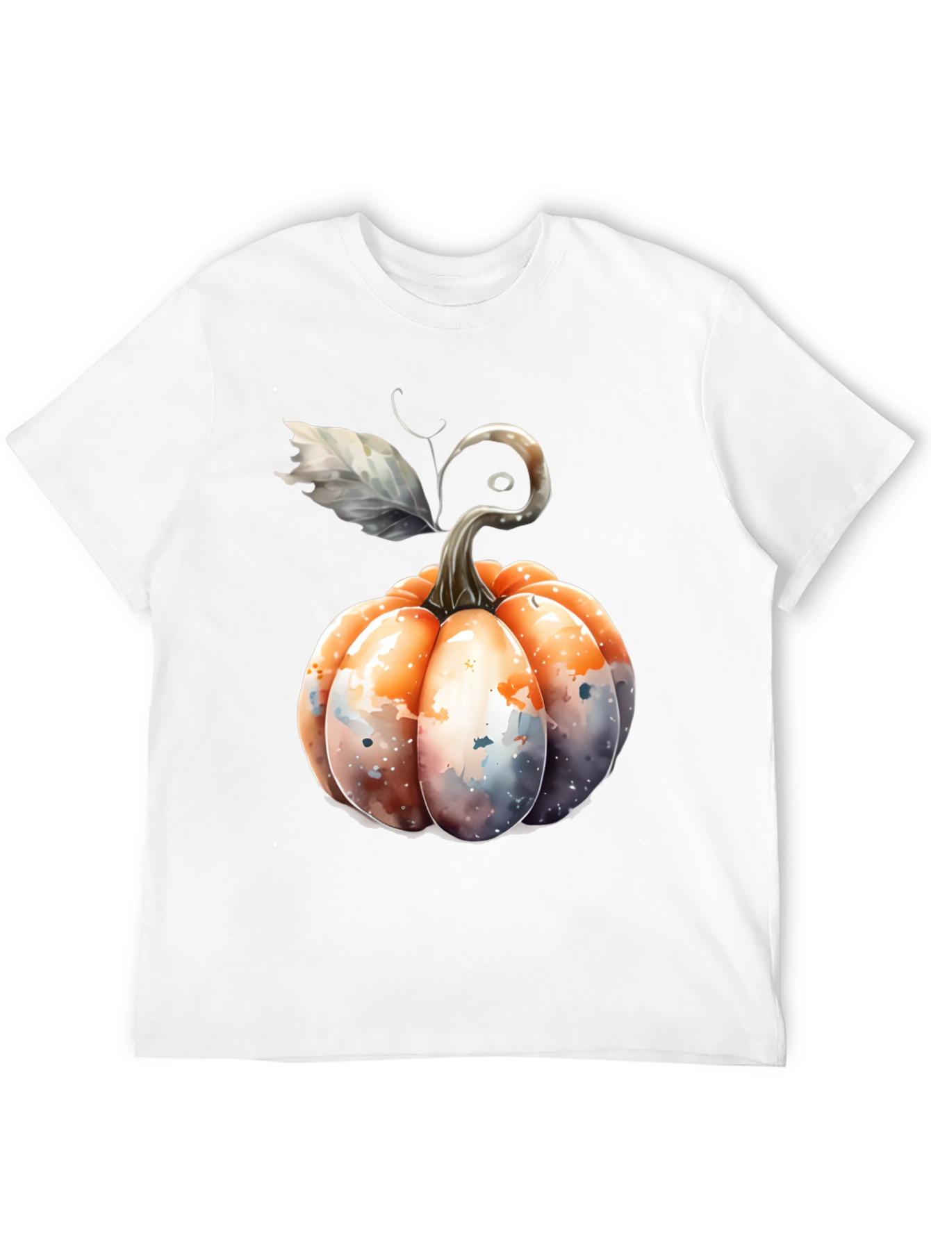 Watercolor Pumpkin Black Tee