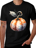 Watercolor Pumpkin Black Tee