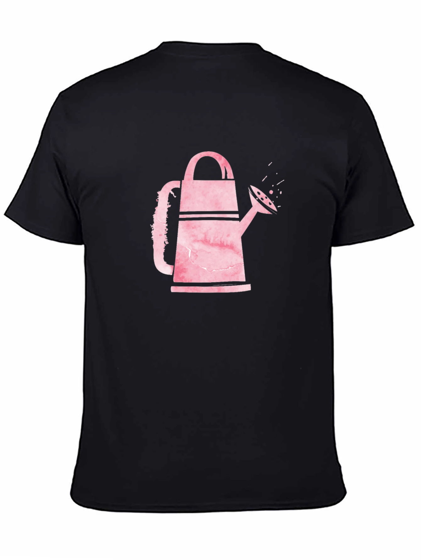 Watering Can Graphic Tee - Black Cotton Shirt