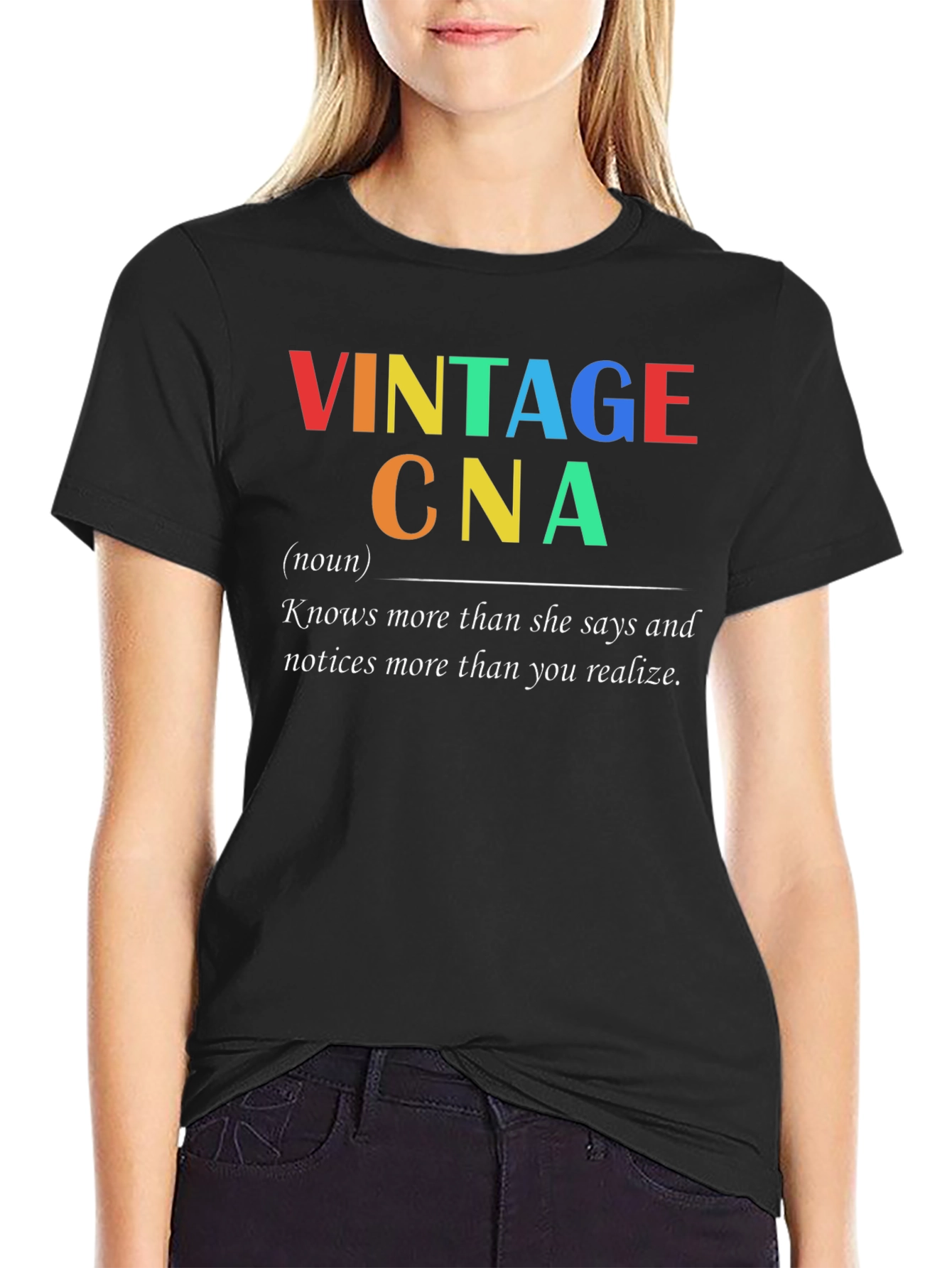 Vintage CNA T-Shirt - Colorful Graphic Design