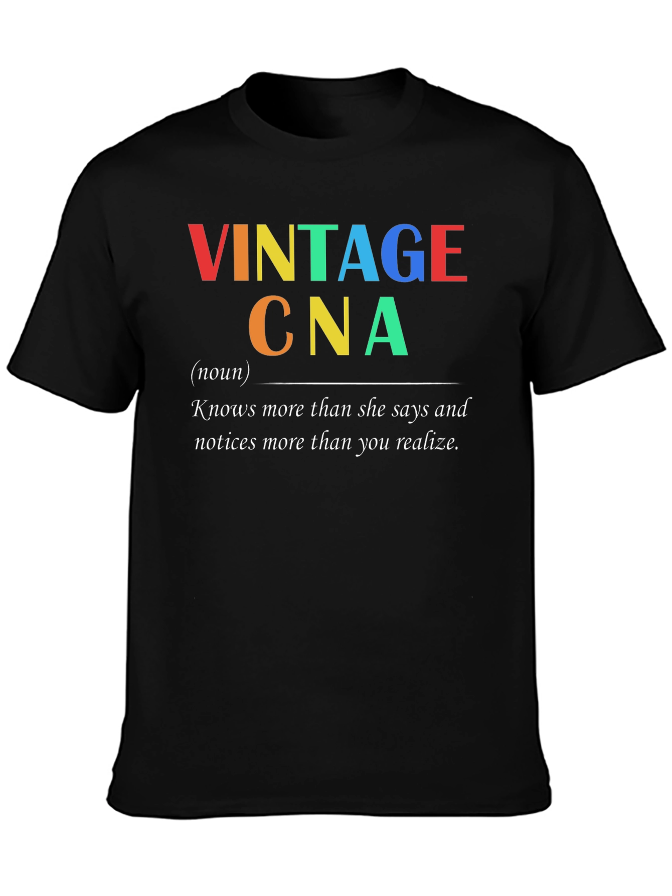 Vintage CNA T-Shirt - Colorful Graphic Design