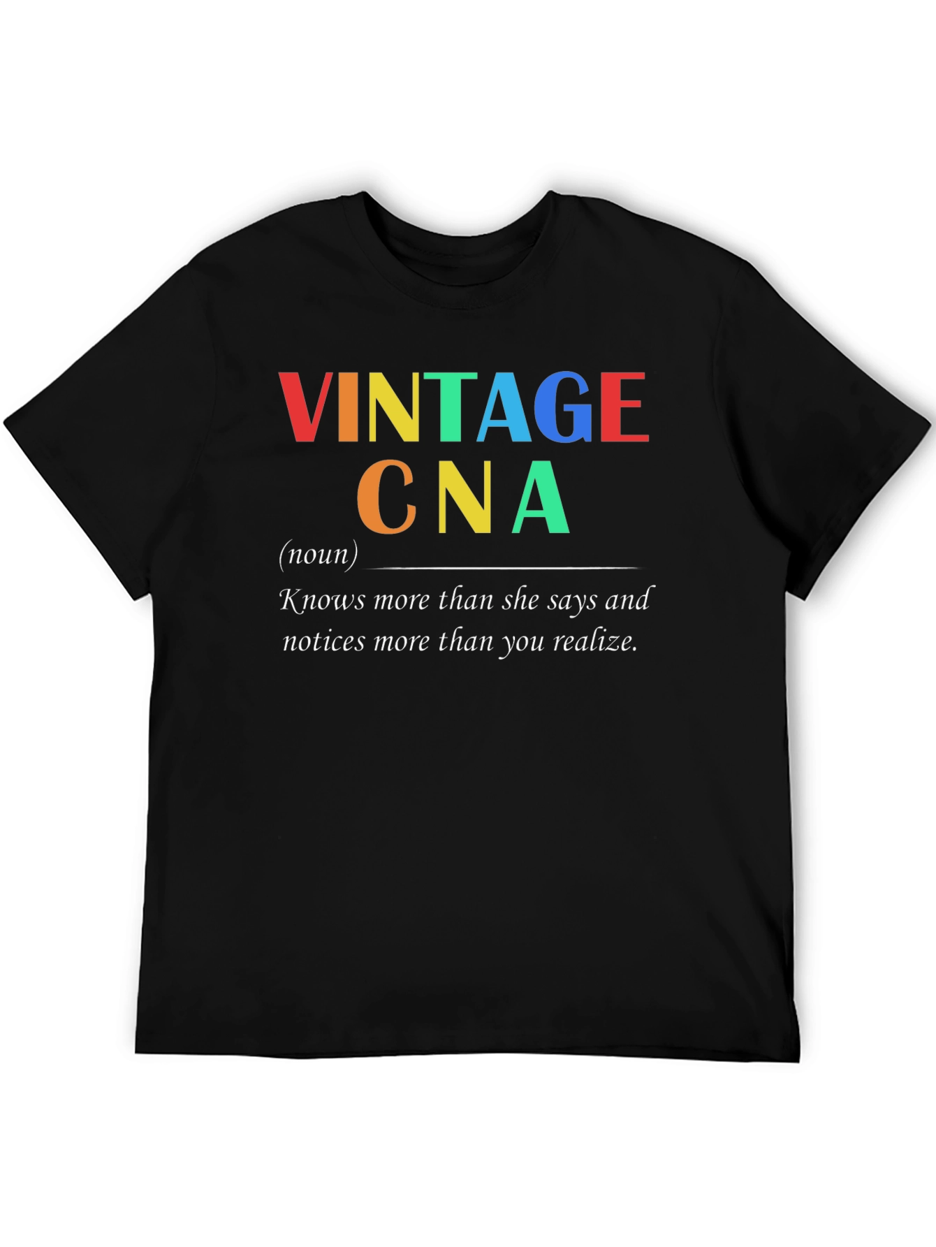 Vintage CNA T-Shirt - Colorful Graphic Design