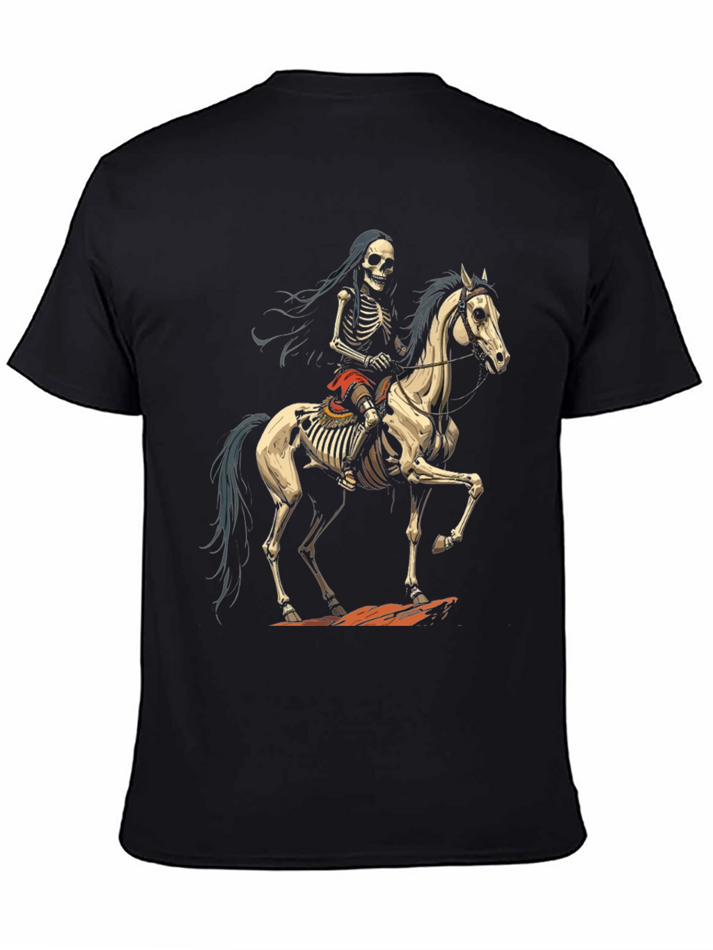 Skeleton Rider Graphic Tee - Dark Humor Style