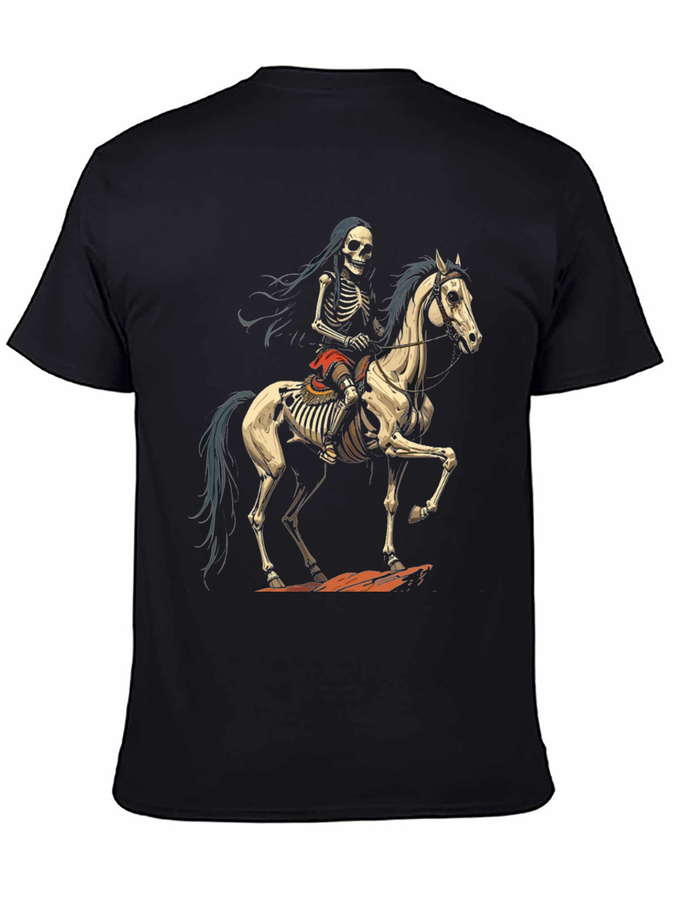 Skeleton Rider Graphic Tee - Dark Humor Style