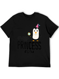 Crazy Princess Penguin Black T-Shirt