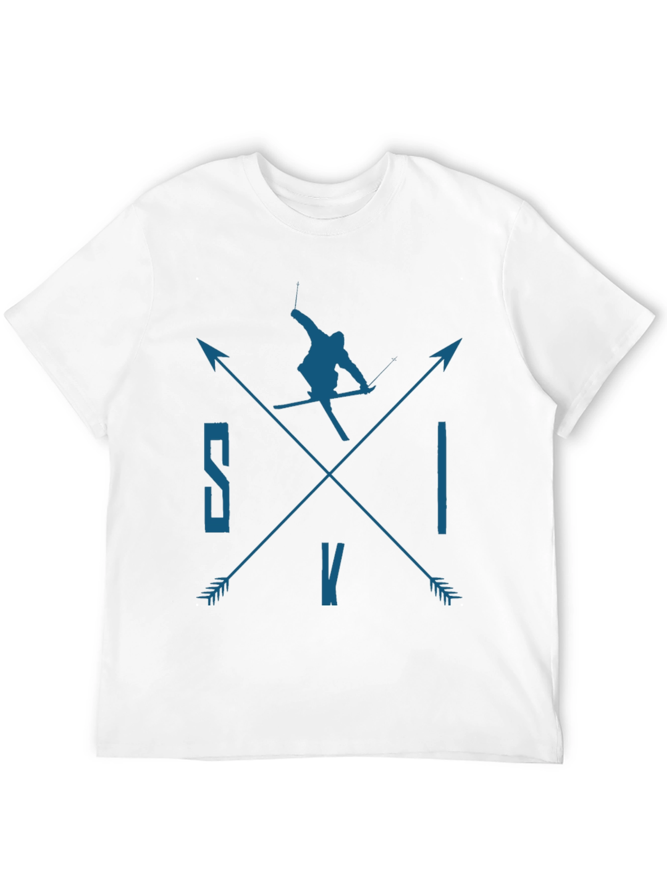 SKI Arrows Graphic Tee - Black Cotton T-Shirt