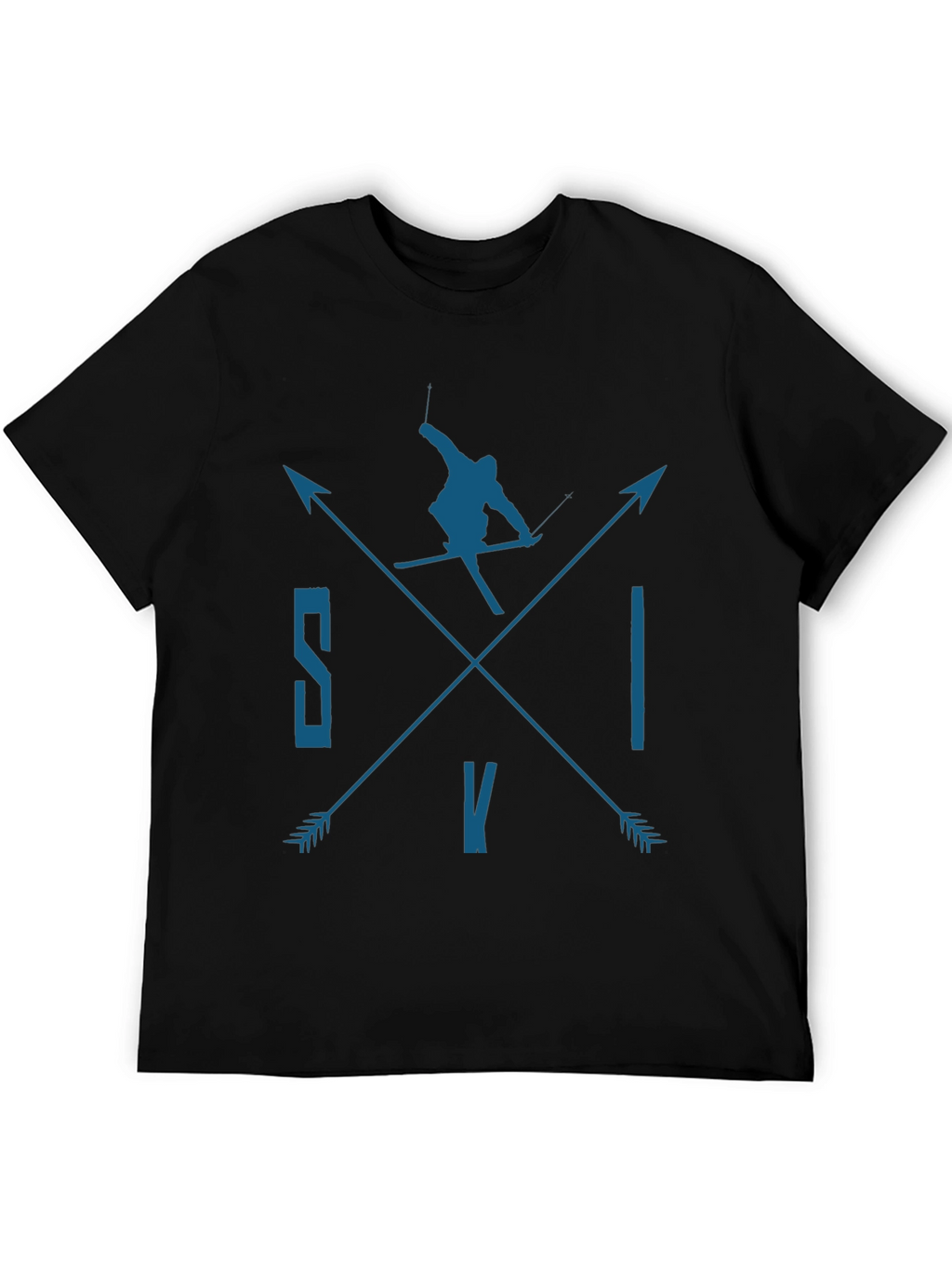 SKI Arrows Graphic Tee - Black Cotton T-Shirt