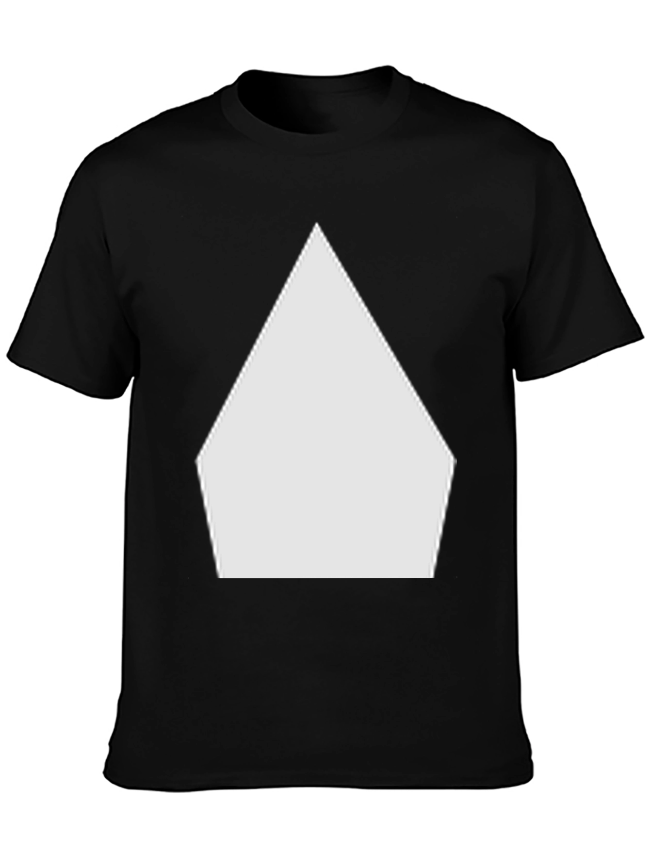 Modern Geometric Tee - Unique White Design on Black Shirt