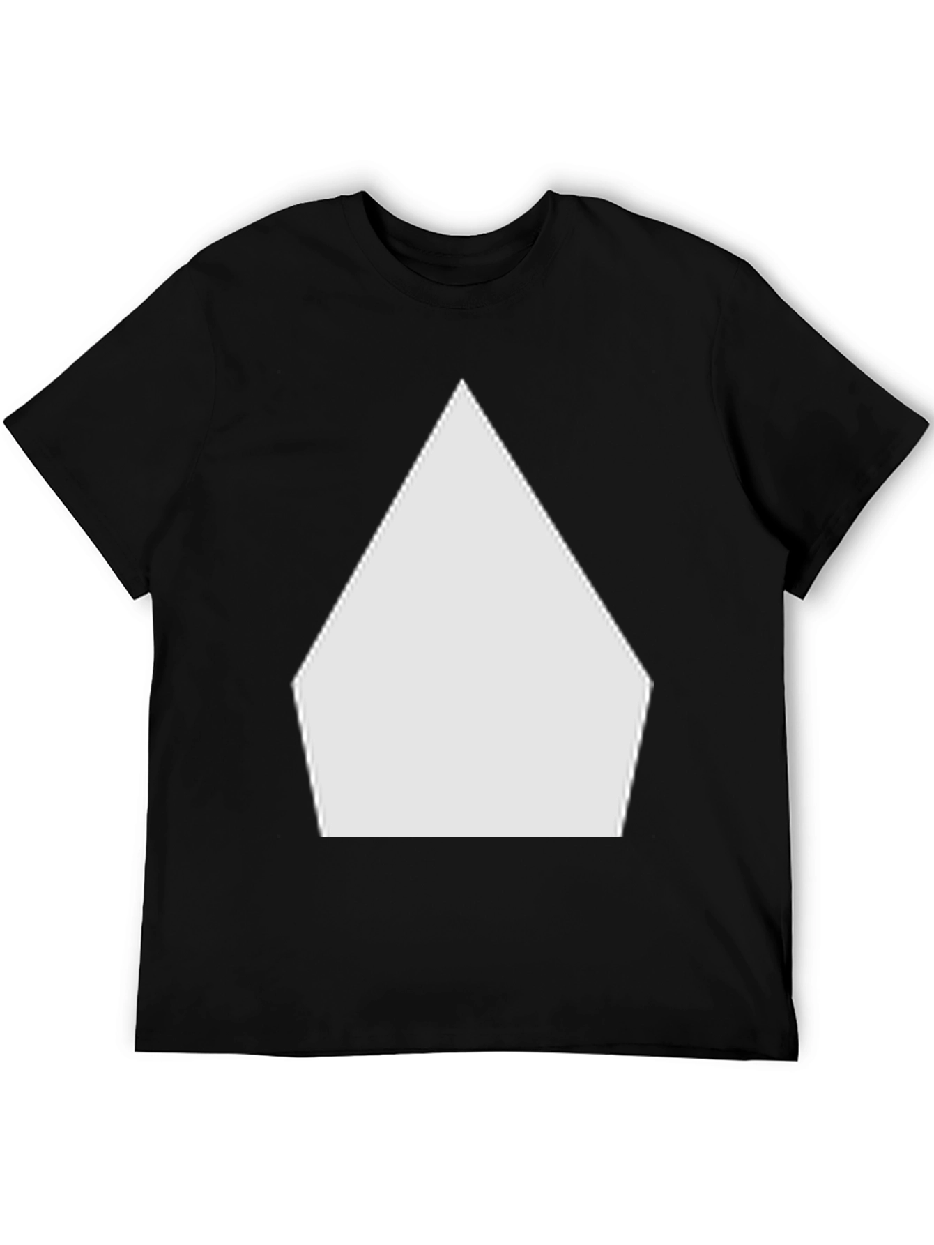 Modern Geometric Tee - Unique White Design on Black Shirt