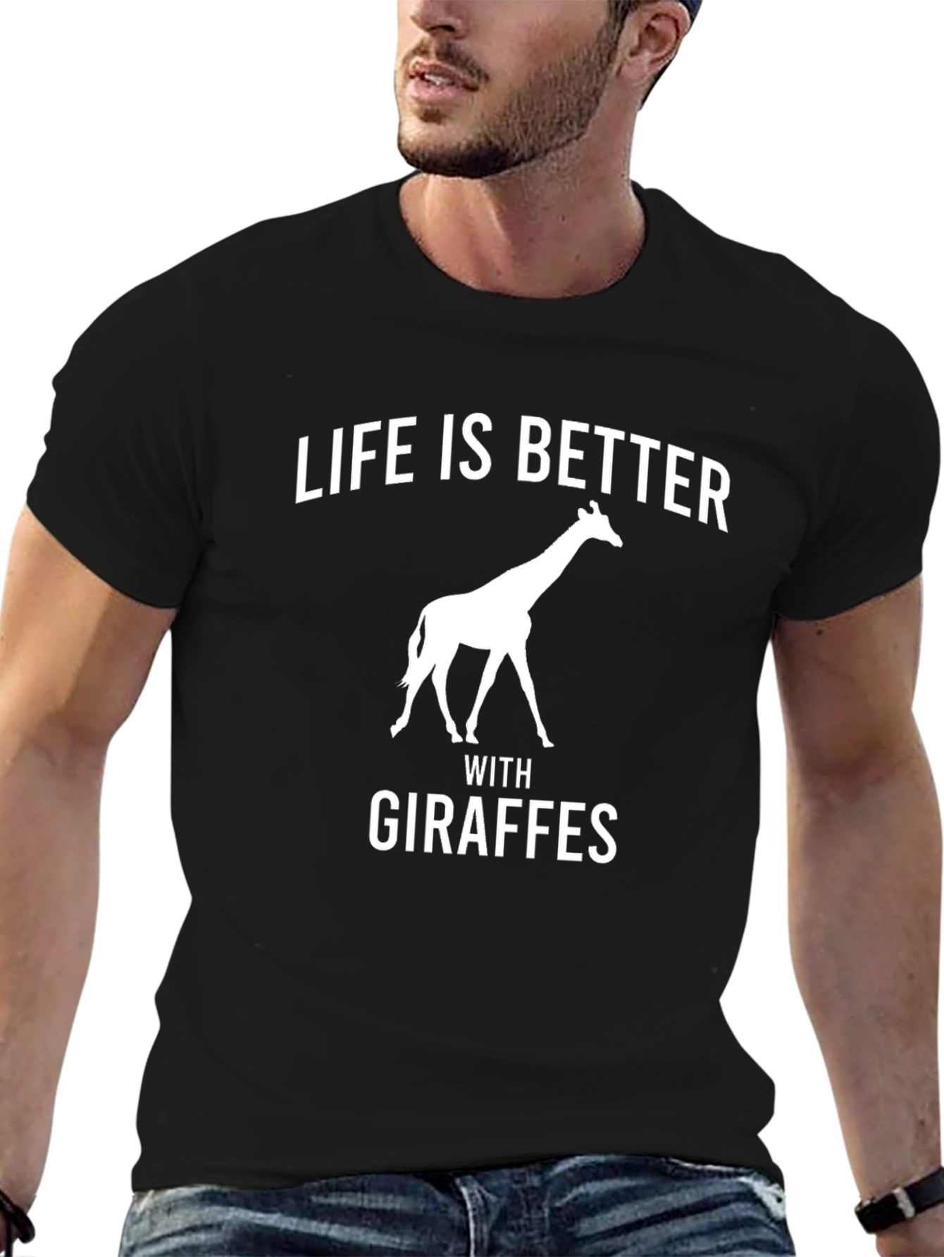 Life is Better with Giraffes Mens T-Shirt