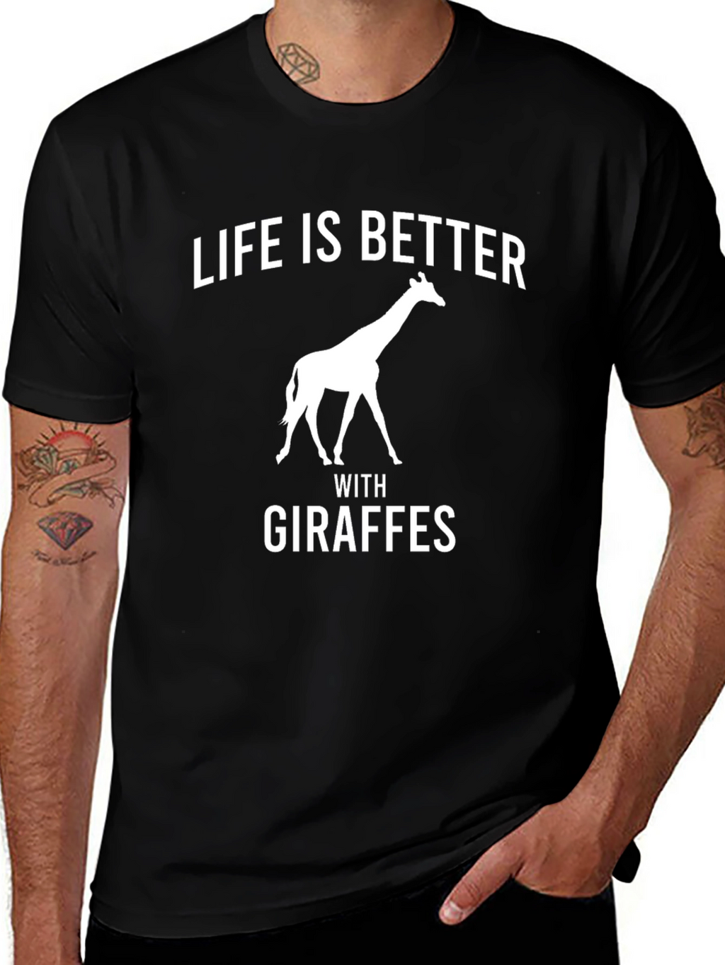 Life is Better with Giraffes Mens T-Shirt