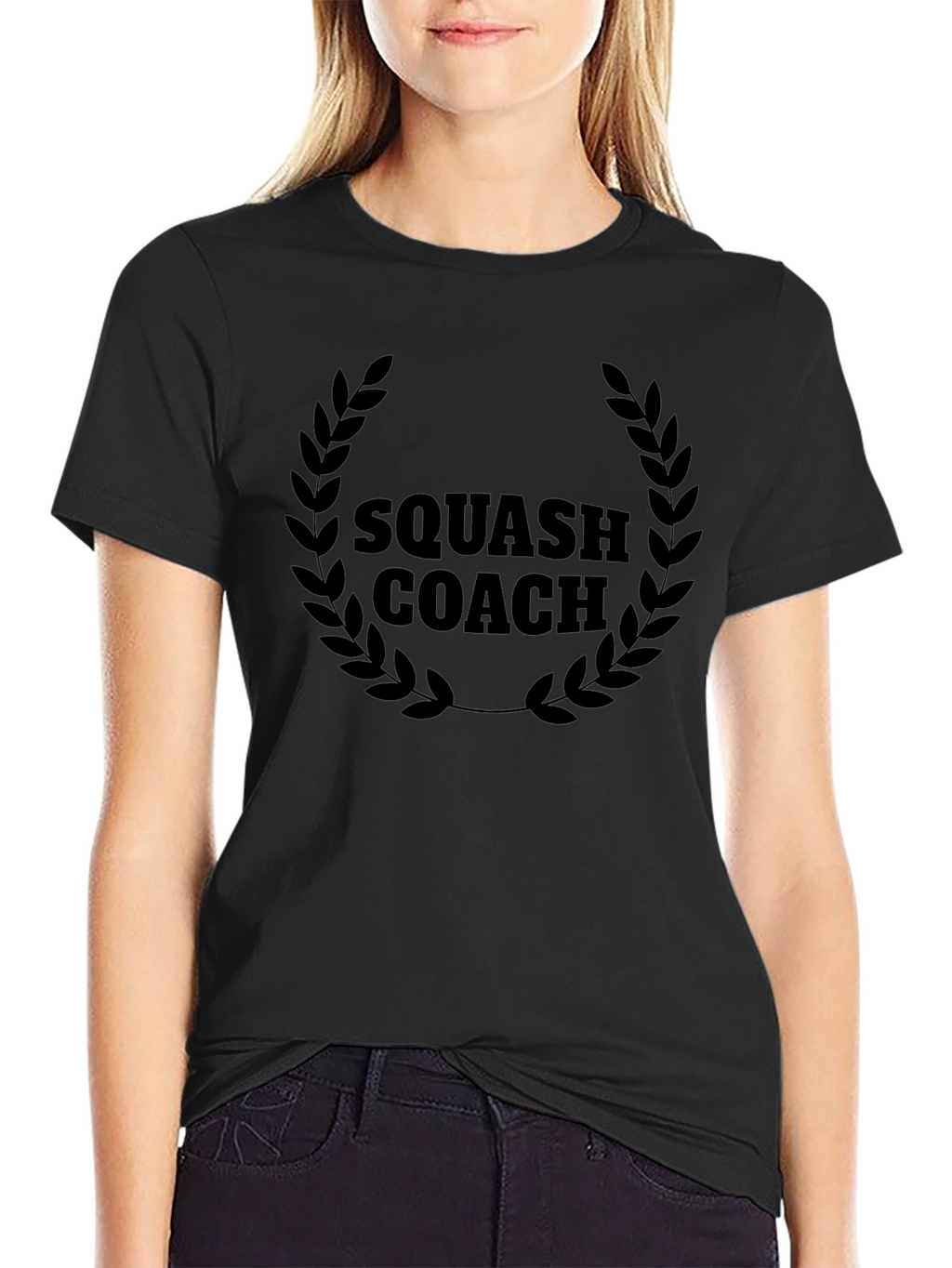 Squash Coach Graphic Tee - Black Cotton T-Shirt