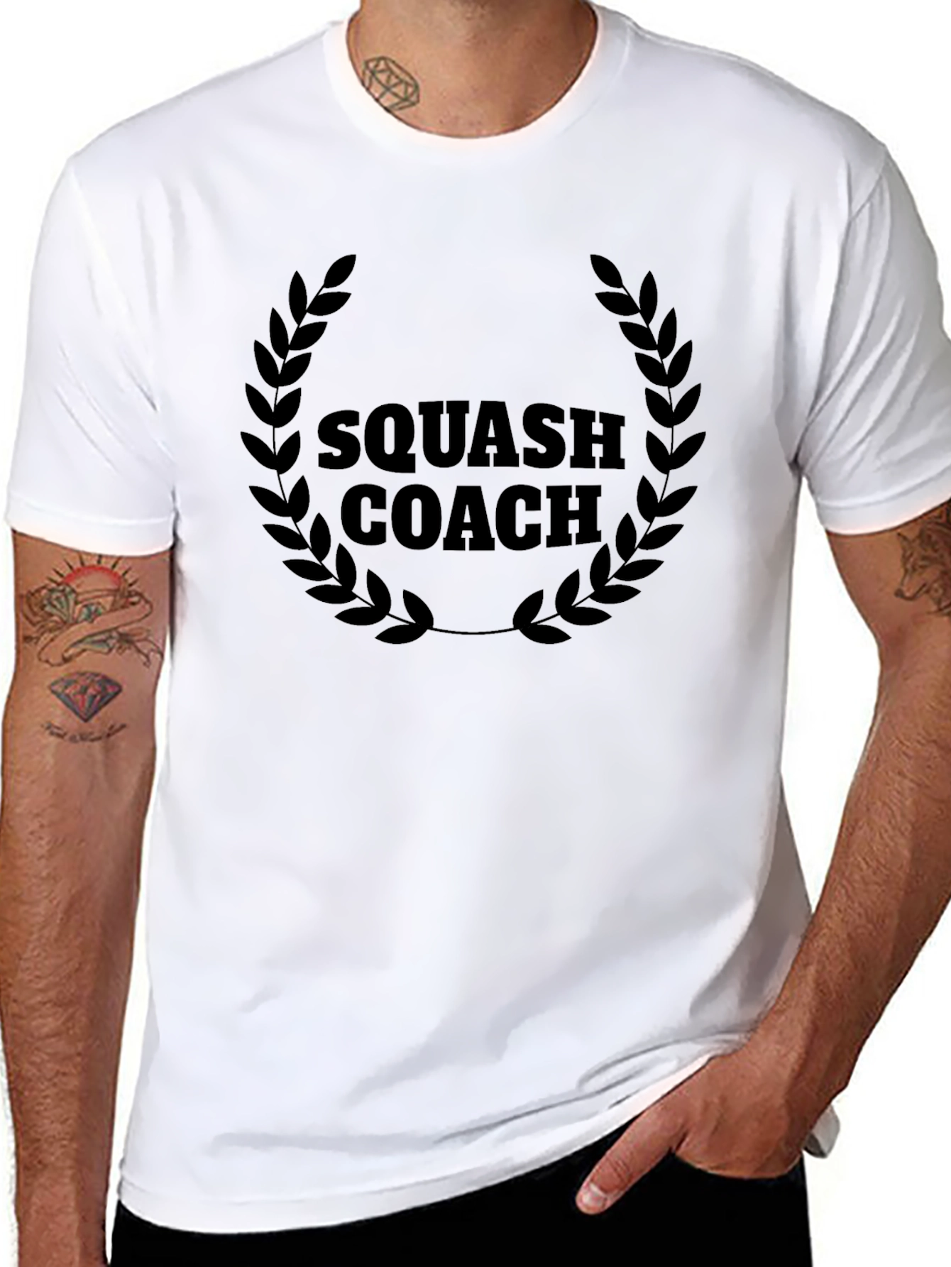 Squash Coach Graphic Tee - Black Cotton T-Shirt