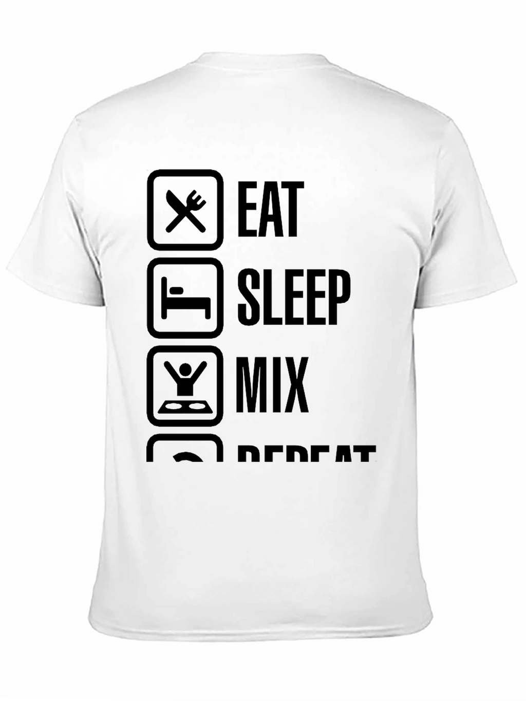 Eat Sleep Mix Repeat Black Graphic T-Shirt
