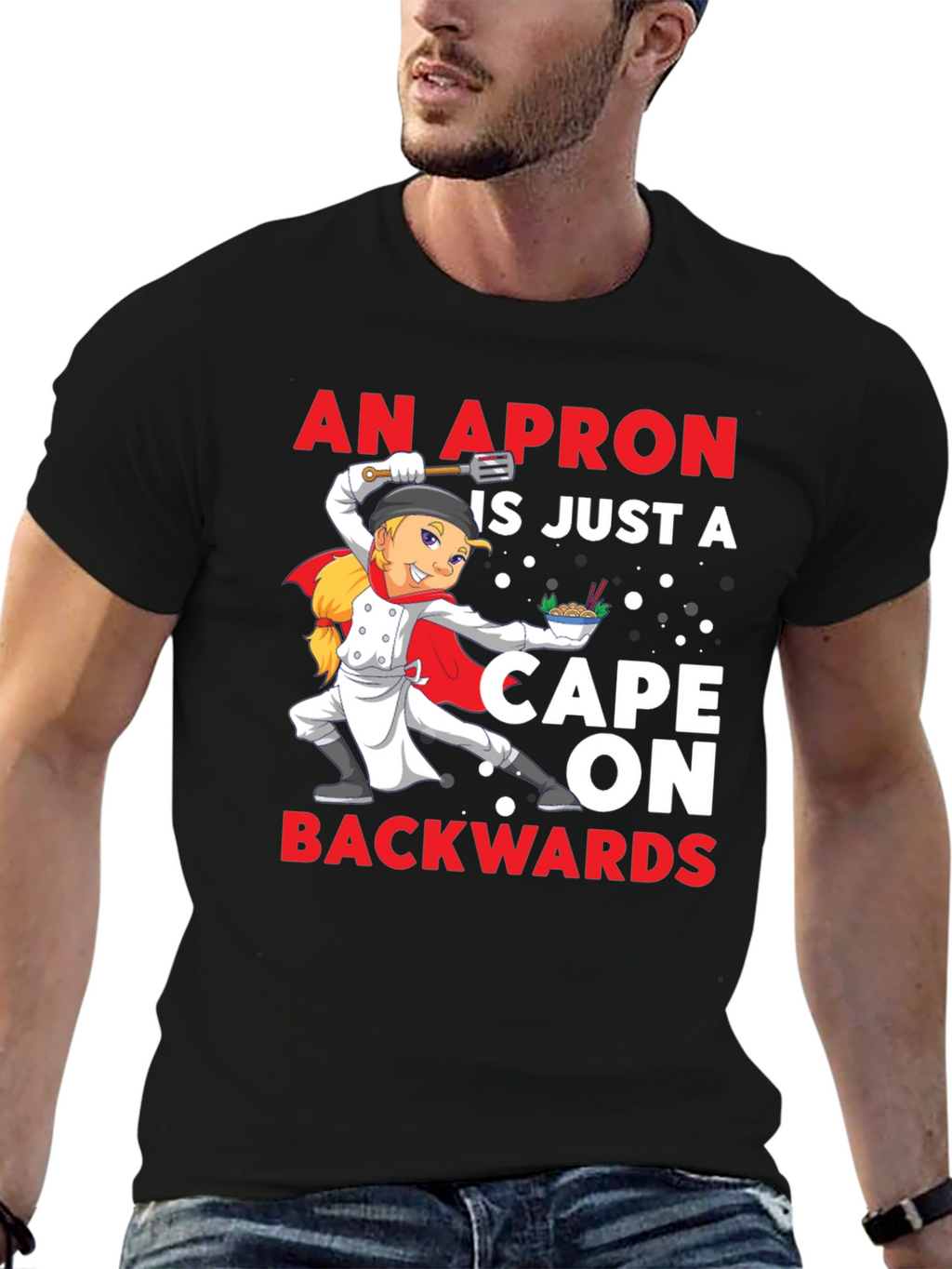 Apron Cape Backwards Graphic T-Shirt