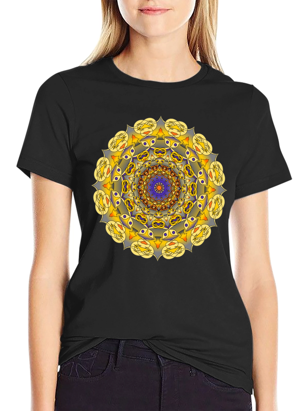 Mandala Graphic Black Tee