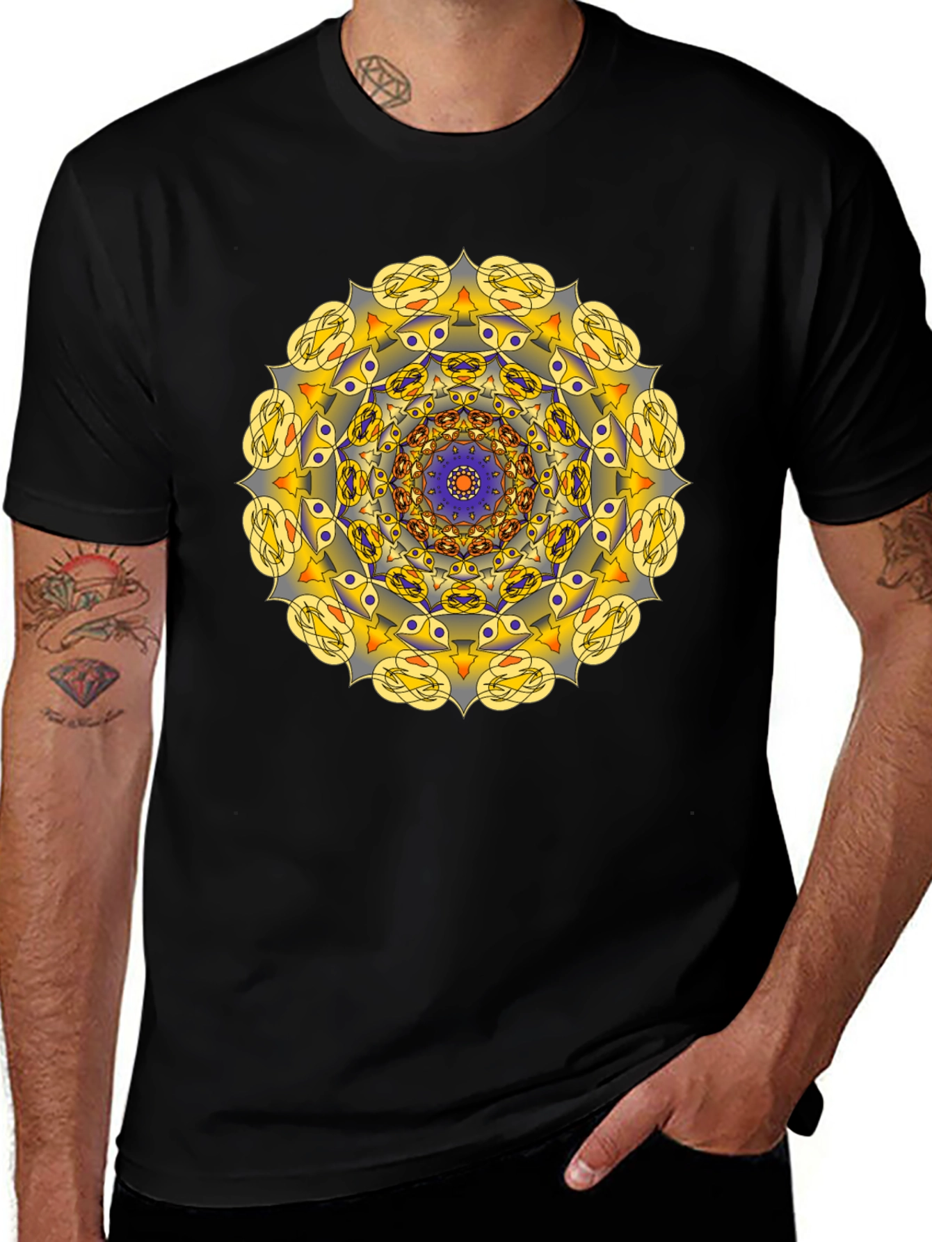 Mandala Graphic Black Tee