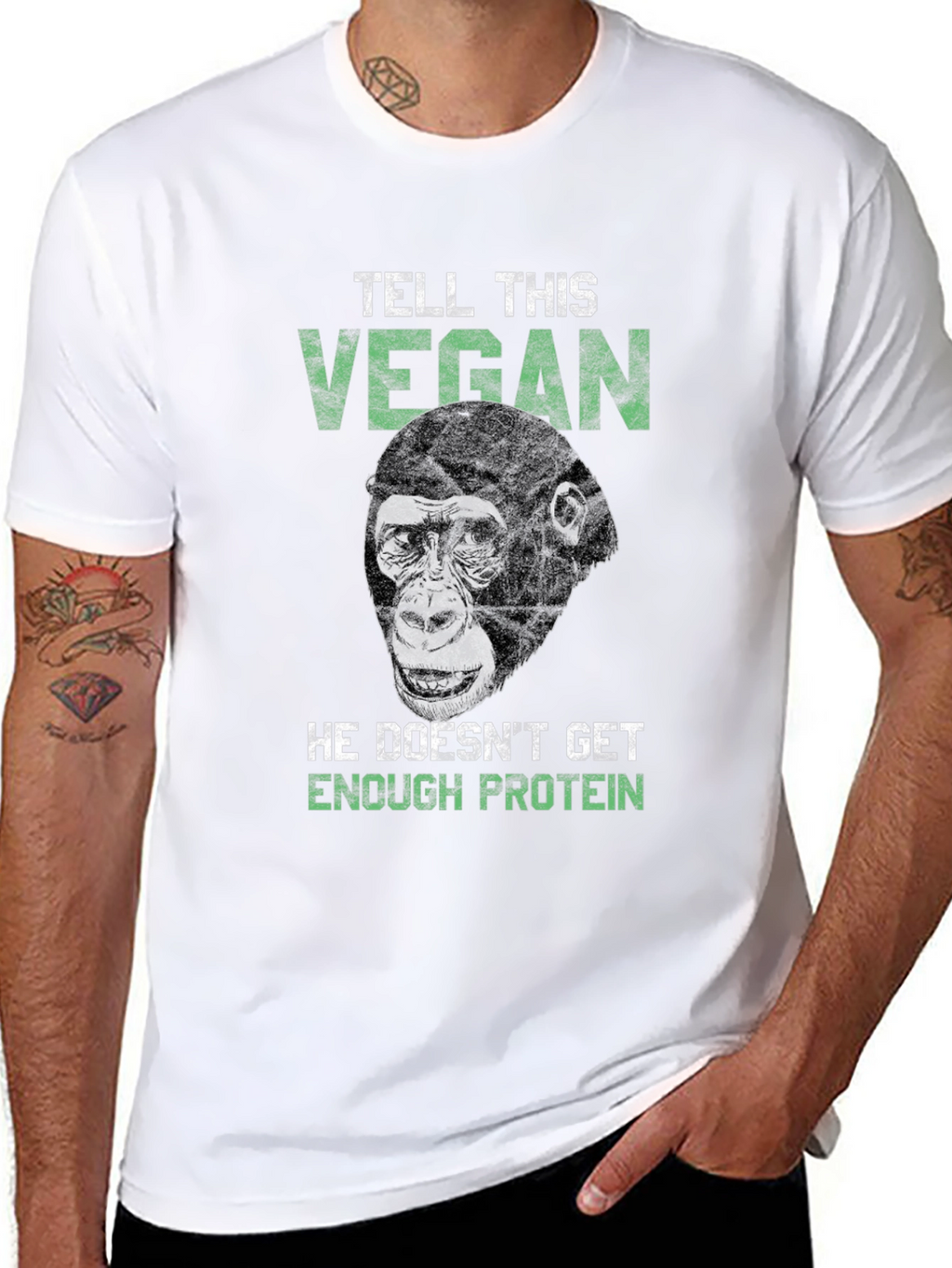 Vegan Gorilla Graphic Tee - Protein Power!