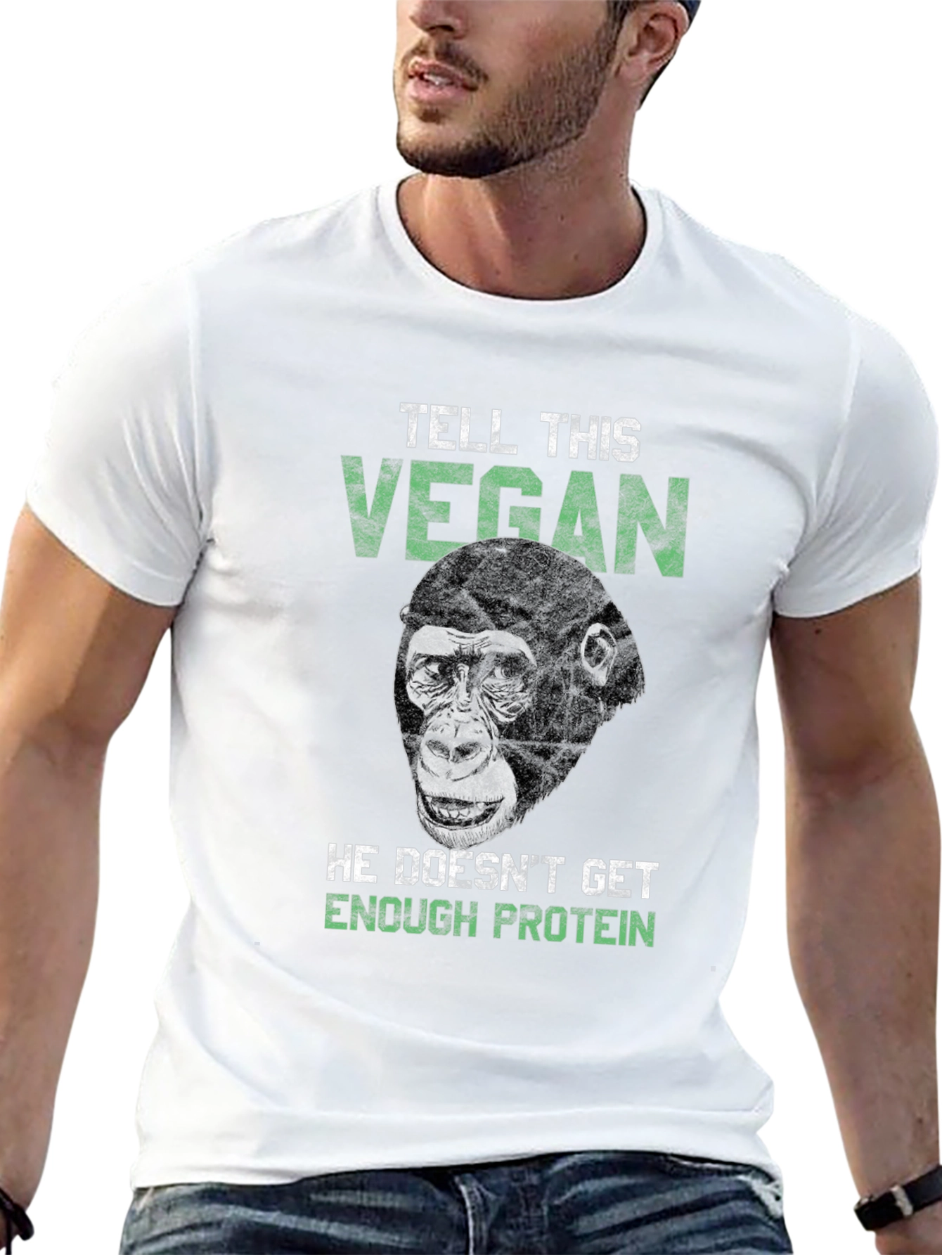 Vegan Gorilla Graphic Tee - Protein Power!