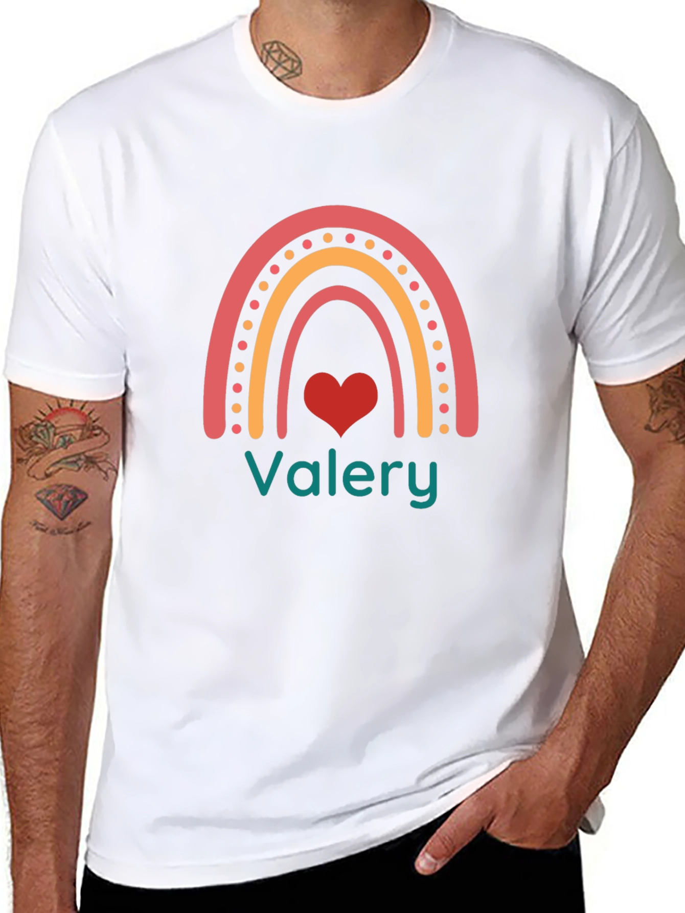 Valery Rainbow Heart Custom T-Shirt
