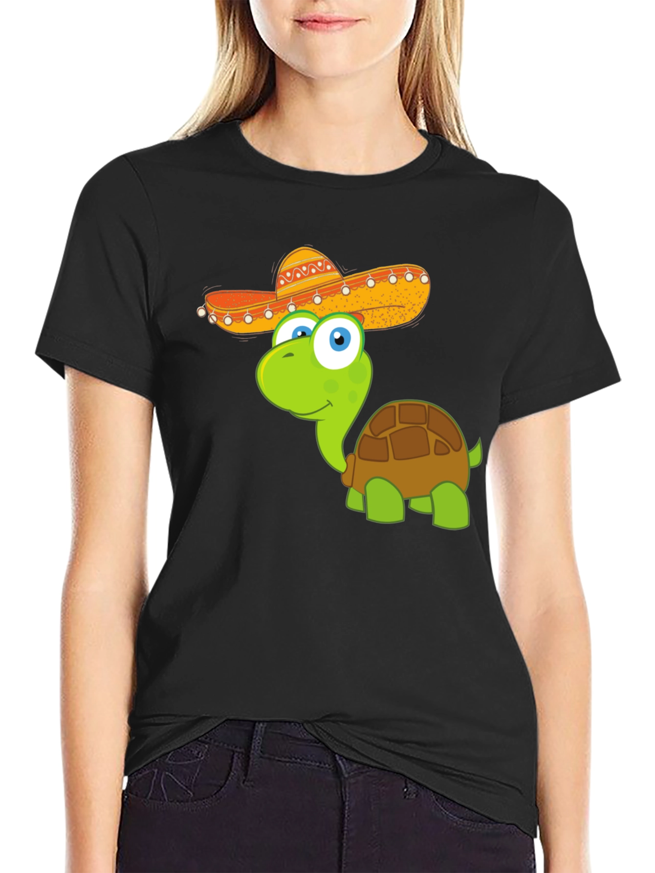 Cartoon Turtle with Sombrero T-Shirt