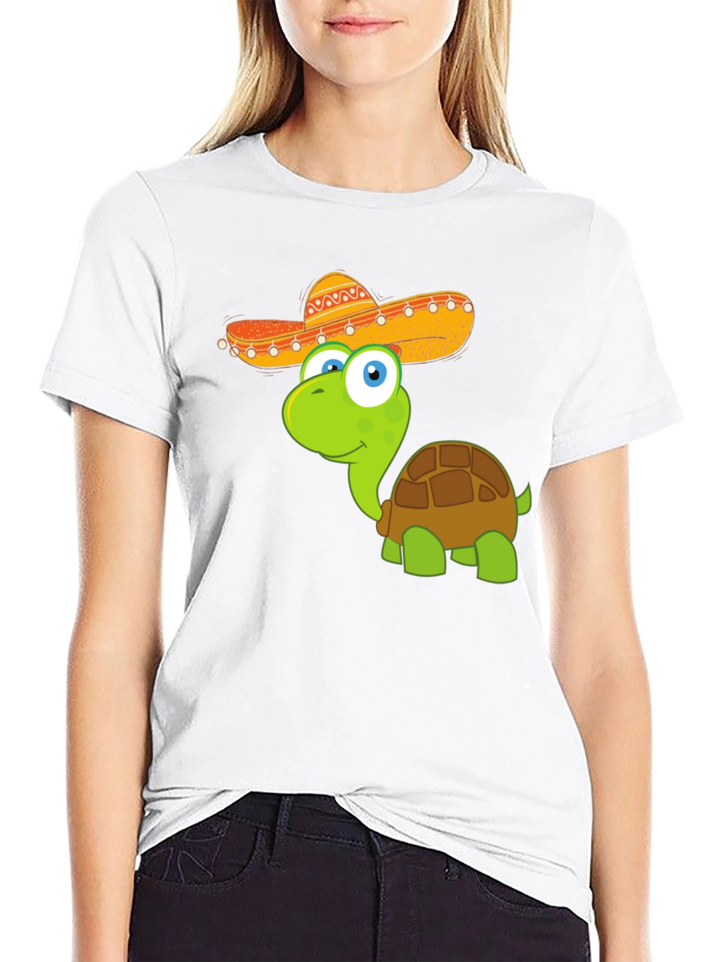 Cartoon Turtle with Sombrero T-Shirt