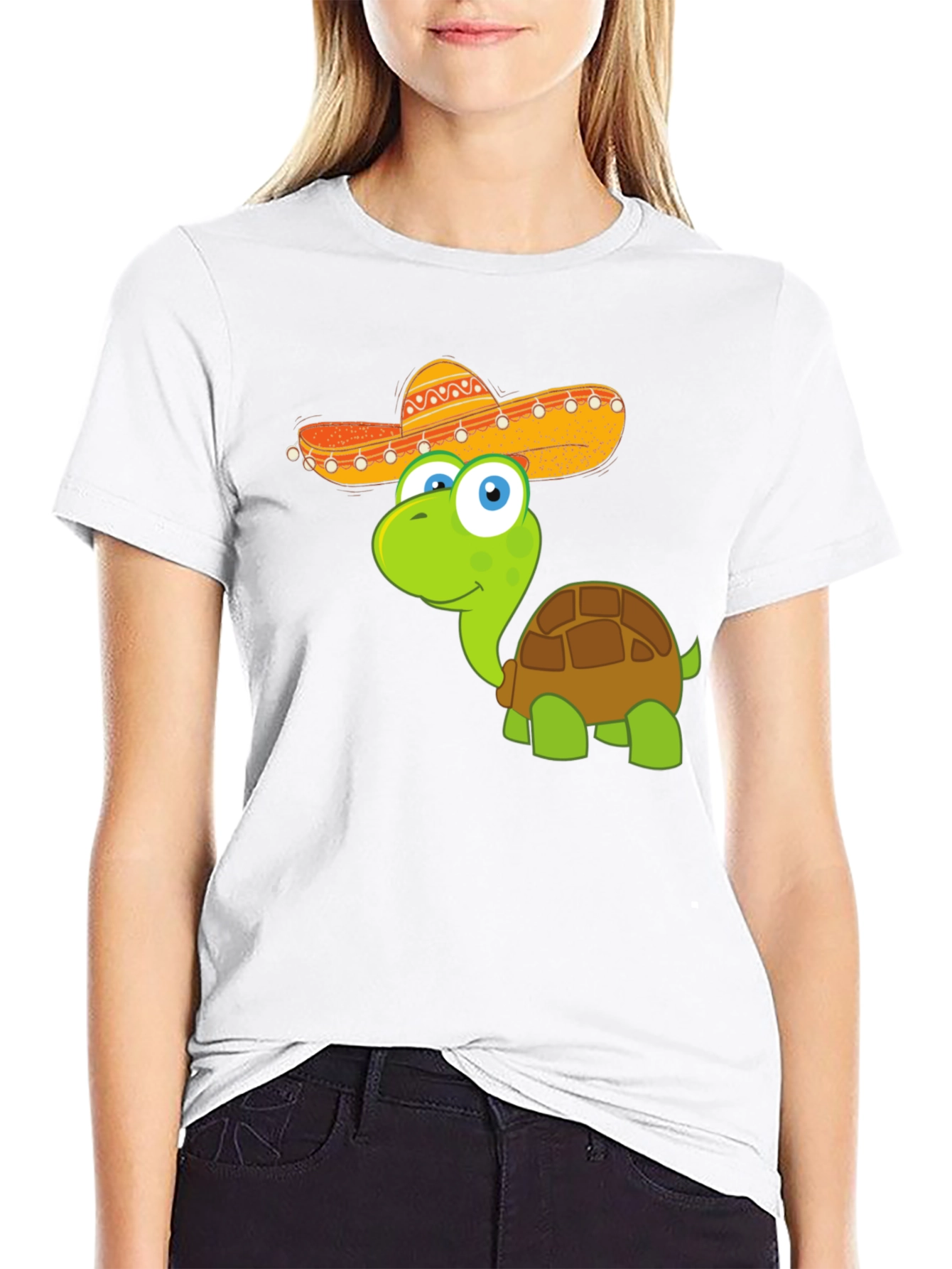 Cartoon Turtle with Sombrero T-Shirt