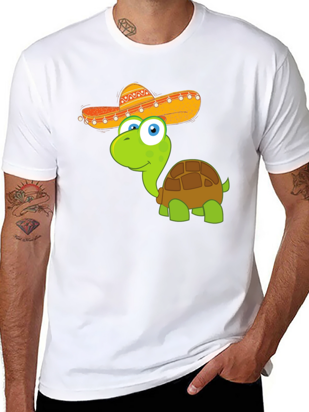 Cartoon Turtle with Sombrero T-Shirt