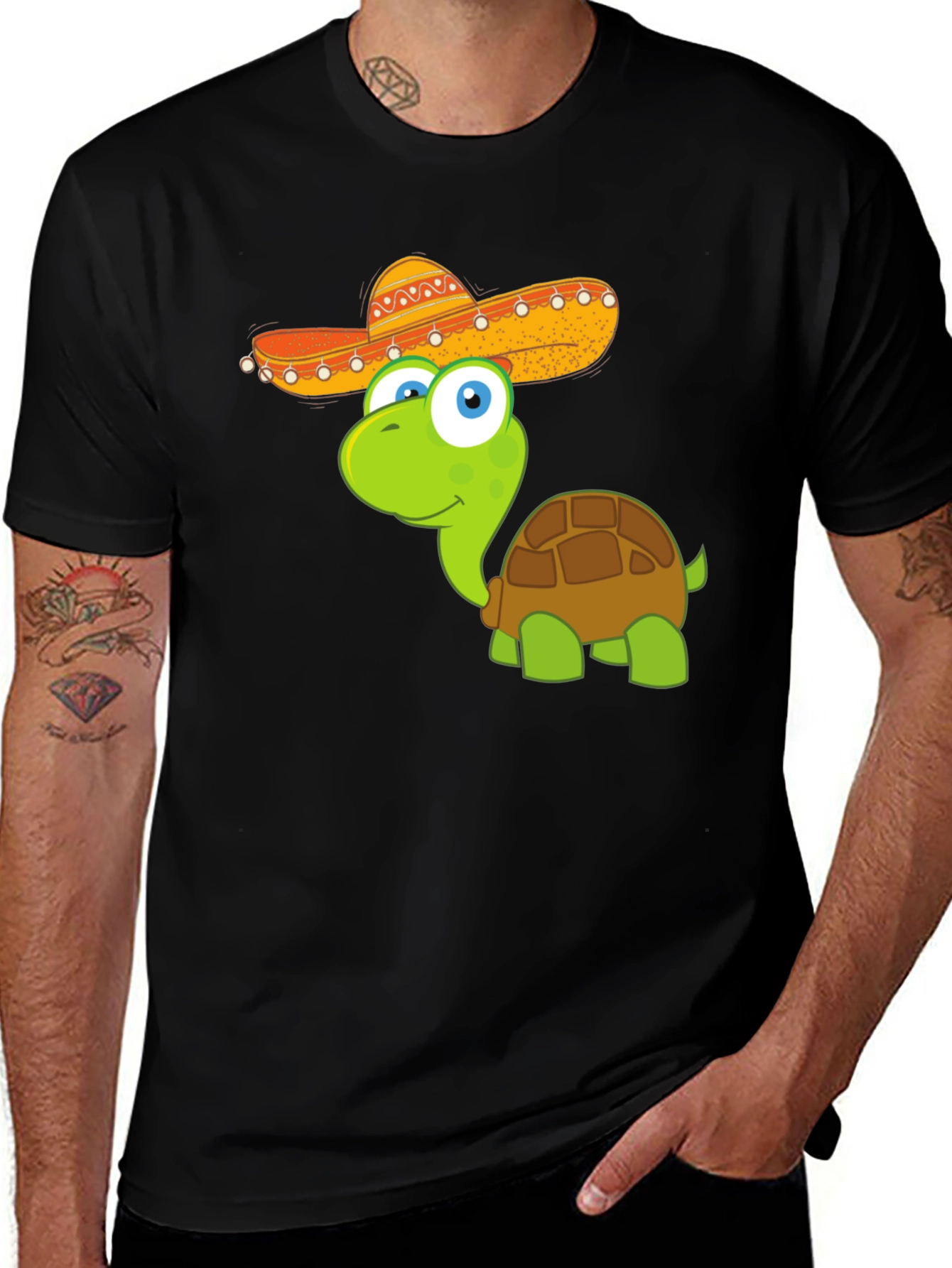 Cartoon Turtle with Sombrero T-Shirt