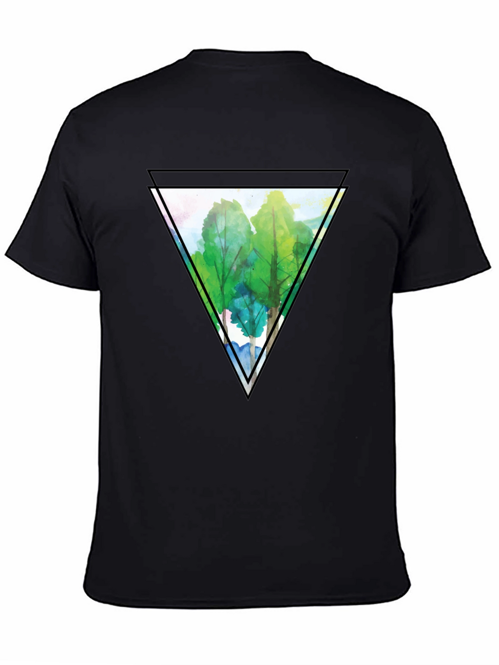 Triangle Forest Graphic Tee - Mens Black T-Shirt