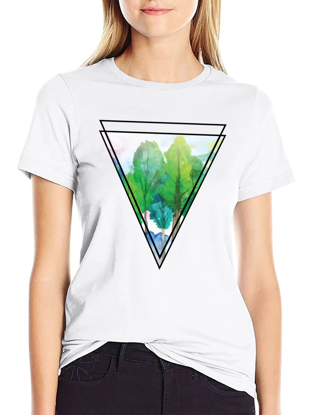 Triangle Forest Graphic Tee - Mens Black T-Shirt