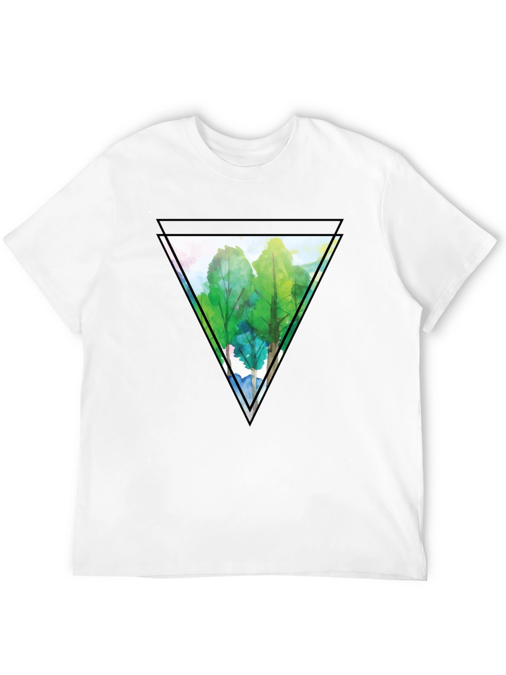 Triangle Forest Graphic Tee - Mens Black T-Shirt