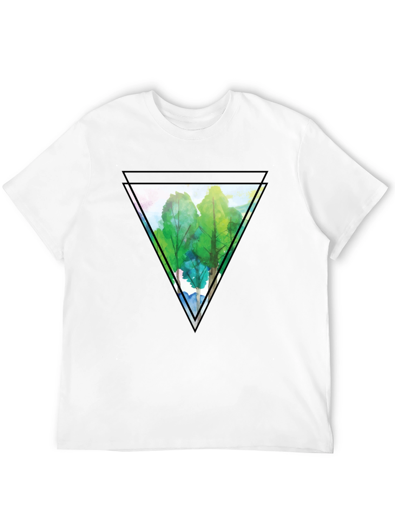 Triangle Forest Graphic Tee - Mens Black T-Shirt