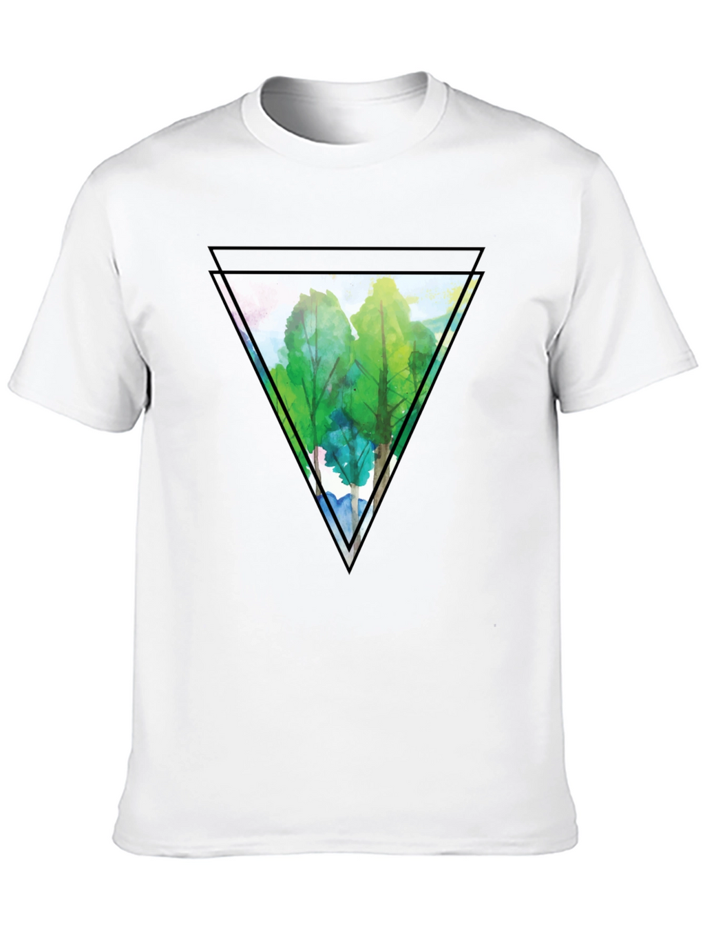 Triangle Forest Graphic Tee - Mens Black T-Shirt