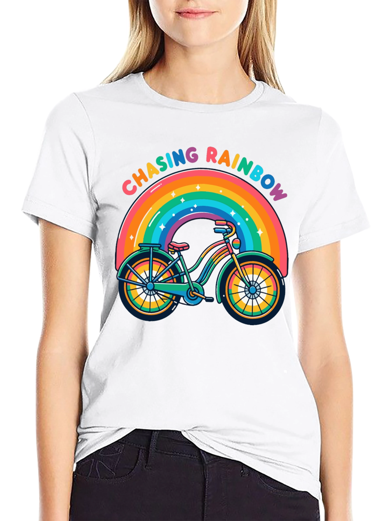 Chasing Rainbows Bicycle T-Shirt - Pride Ride