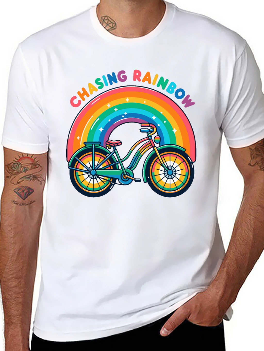 Chasing Rainbows Bicycle T-Shirt - Pride Ride