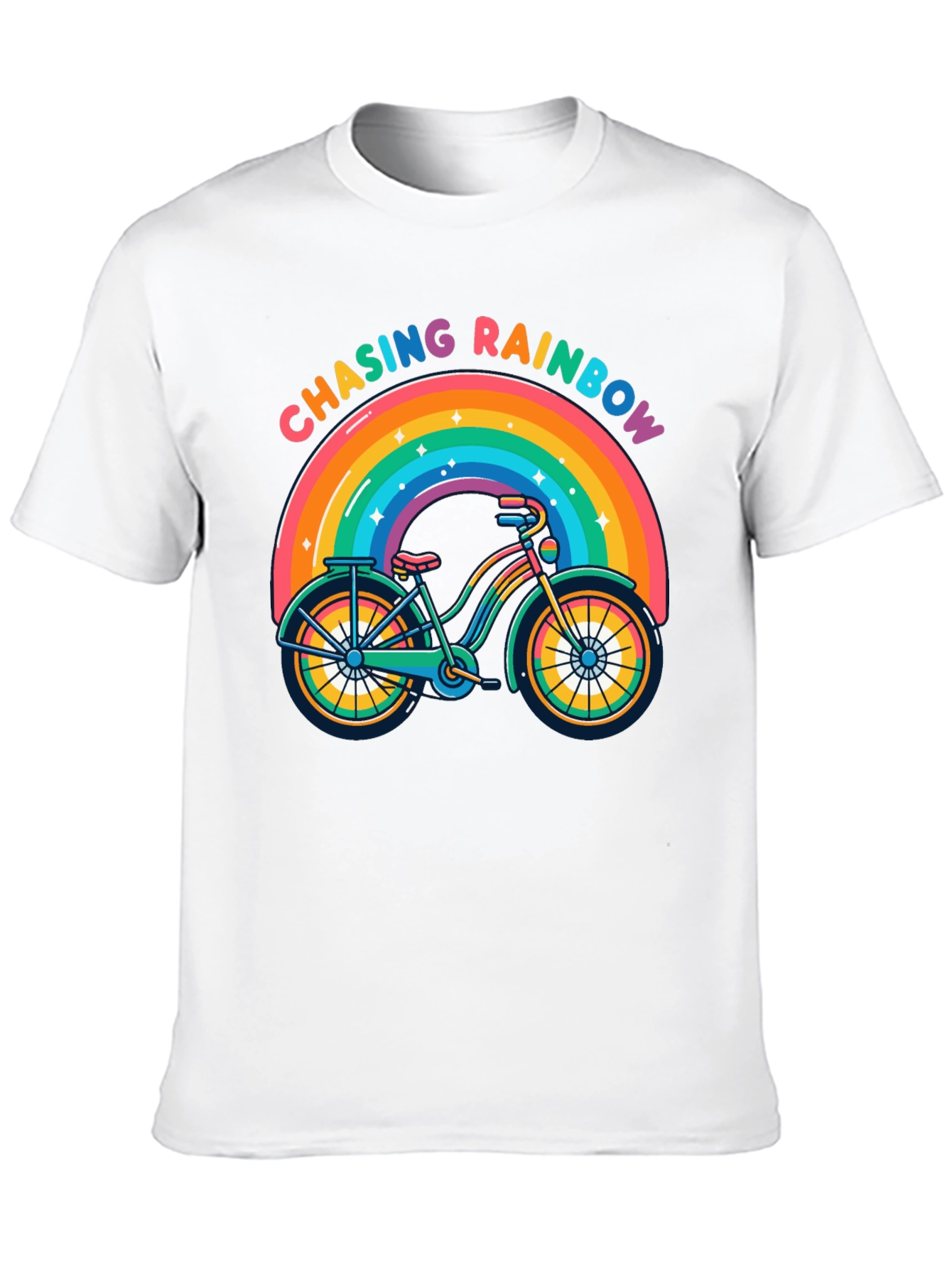 Chasing Rainbows Bicycle T-Shirt - Pride Ride