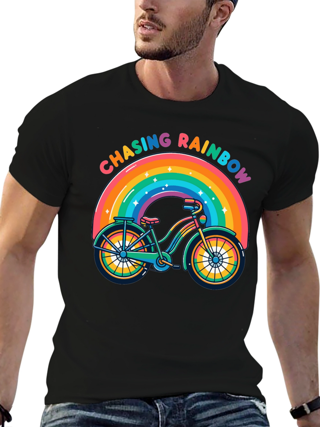 Chasing Rainbows Bicycle T-Shirt - Pride Ride