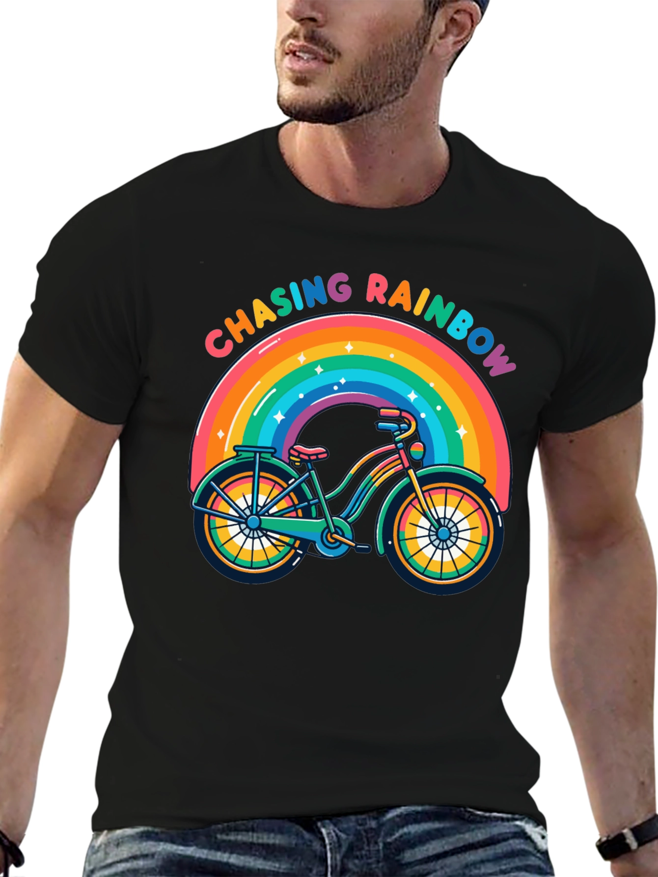 Chasing Rainbows Bicycle T-Shirt - Pride Ride