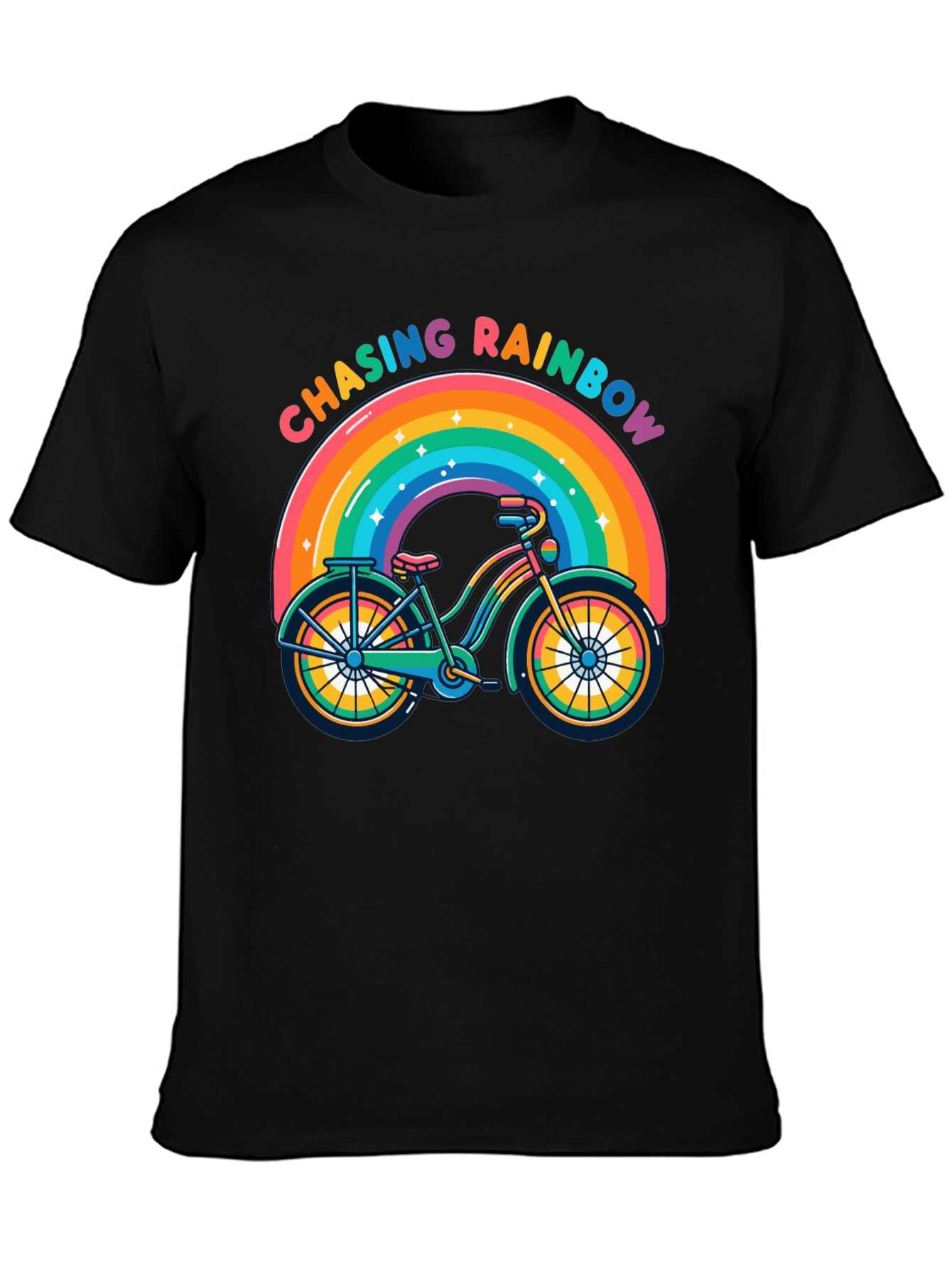 Chasing Rainbows Bicycle T-Shirt - Pride Ride